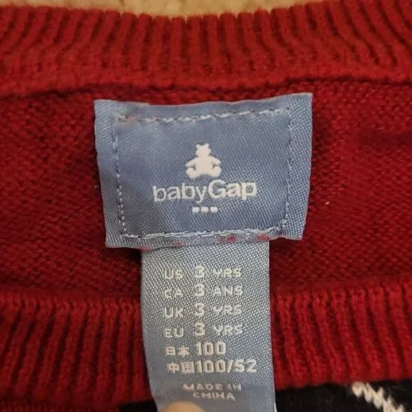3 for $10! Gap Kids Maroon tie sweater - Picture 3 of 3